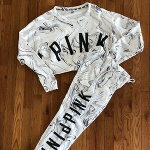 Victoria’s Secret PINK sweats set marble M XS